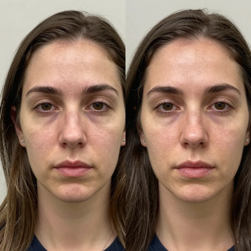 Before and after — Vampire Facelift at The Practice, volume and lift